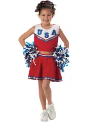 USA Cheerleader Girls Dress Up Costume