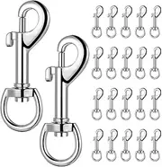 iplusmile 24 Pcs Zinc Alloy Locks Swivel Snap Hooks for Keychains Dog Leash Pet Accessories