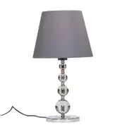 Gidan Elegant Vintage Crystal Table Lamp Fabric Shade - Chrome.