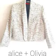 Alice + Olivia Amelia Metallic Tweed Blazer