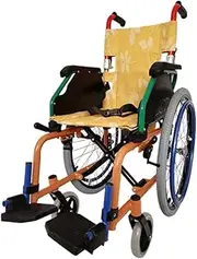 Light portable foldable children wheelchair solid front wheel inflatable rear wheel color aluminum alloy electric wheelchair