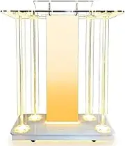 TT-YED Large Transparent Acrylic Podium, 43.3 Inch High Wheeled Podium Stand, Acrylic Lecture Podium with Light, Elegant Transparent Podium, Suitable for Church Entrance, Classroom