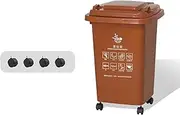 30L/50L/80L/100L/120L/240L Outdoor Garbage Cans with Lids and Wheels Heavy-Duty Wheeled Trash Can with Lid, for Restaurants/Hospitals/Offices/Back of House/Warehouses/Home(Brown,50L)