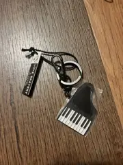 *RARE* NWT Love Bravery Lady Gaga Elton John White / Black Piano Keyring