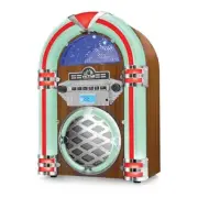 Victor Wilshire Bluetooth Jukebox Radio with Multicolor LED Lighting Mahogany
