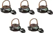Set of 5 Oribe Flat Earthenware Bin Muchi [14 x 11.6 x 5 cm (240 cc)] | Setomonohonpo