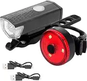 Rechargeable Cycle Lights Set - Front and Rear Cycling Safety Flashlights Set | Bright LED Headlight and Taillight Set | Super Bright LED Cycle Lights | Cycle Accessories for Road and Mountain