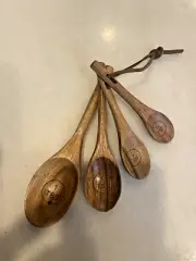 4pcs Natural Wooden Measuring Spoon Set