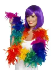 Deluxe Rainbow Feather Boa 1920s Costume Party Fancy Dress Burlesque Flapper