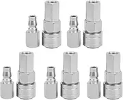 Air Quick Connector Set, Carbon Steel SF20PF20 Fittings, Self Locking Pneumatic Pipe, Easy Installation, Chrome Plated, 5 Groups Pack