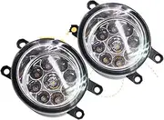 Buildreamen2 LED Daytime Running Lights & Fog Lights Compatible for Toyota RAV4 III (2006-2012, 2016-2018) - Left & Right Set(Plastic Cover,Yellow)