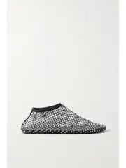 [Christopher Esber] Christopher Esber - Minette Crystal-embellished Mesh Ballet Flats - Black - IT36 IT 36 Black