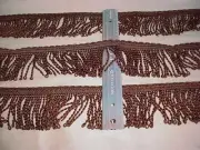 13-3/8Y KRAVET DEEP METALLIC BRONZE CHAINETTE FRINGE UPHOLSTERY TRIM