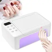 Cordless UV LED Nail Lamp, 180W LED Nail Lamp with 63 PCS LED Beads, Intelligent Sensor and 5 Timer Settings, 15 Heat Dissipation Holes Design and Support Hand Foot Use for Home and Beauty Salon