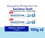2 x 100gm Sensodyne Toothpaste With Novamin For Tooth Repair And Protect