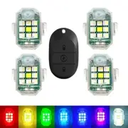 Wireless Strobe LED Lights,4 Pcs,RGB Emergency Warning Lights,USB