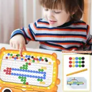 Magnetic Drawing Board for Kids, Magnetic Doodle Board with Pen, Beads and Card