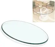 Clear Glass Table Top 0.3" Thick Round Tabletop Protector, 16-32 Inch Tempered Glass Beveled Polished Edge with Anti-Slip Pads, Replacement Top for Dining, Coffee, Side, End Tables(23"/58cm)