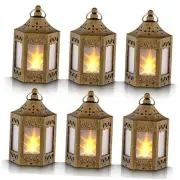 Mini Star Lantern with Flickering LED,Battery golden brushed