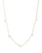 Roberto Coin 18K Yellow Gold Diamonds Love by the Inch Diamond Mini Cluster Station Necklace, 17