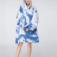 在飛比找ETMall東森購物網優惠-homewear扎染印花法蘭絨睡袍
