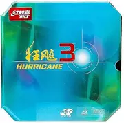 DHS NEO Hurricane 3 Table Tennis Rubber Sheet Ping Pong Rubber,2.2mm (Black, 39°)