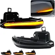 GSOWO [Fashion Style] 2 PCS Led Side Mirrors Sequential Dynamic Turn Signal Lights Indicator for Toyota Tacoma 2016-2023, RAV4 XA50 2019-2024, Highlander XU70 2020-2024, Car Accessories - Smoked Lens
