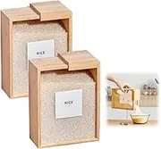 Kitchen OrganizervWooden Cereal Storage Box, 100oz /3000ml Clear Large Containers Storage(2pcs)