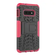 2PCS Tire Texture TPU+PC Shockproof Case for Galaxy S10e, with Holder