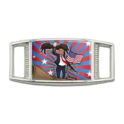 Patriotic Donald Trump with Gun Flag Rectangular Shoe Shoelace Tag Gym Charm