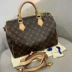 MIA二手 LV 路易威登 SPEEDY 30 M41108 經典老花帆布手提包 波士頓包 枕頭包 斜跨包