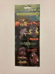 Godzilla Removable Stickers Self Adhesive Sticker Sheets (2) Vintage 1998 Sealed