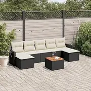 Garden Furniture Set 8 Piece Outdoor, Chairs, Table, Patio Sofa, Rattan, Wicker - Poly Rattan Conversation Set for Lawn, Deck and Balcony