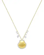 Meira T 14K White Gold & 14K Yellow Gold Diamond Seashell Pendant Necklace, 18 OS