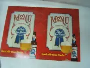 Pabst Blue Ribbon Beer Good Old-time Flavor Menu Cover 1966 VGC