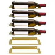 6 Pcs Iron Wall Mounted Wine Rack Creative Bottle Holder for Bar Tool Gold