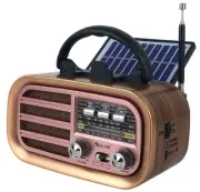 3-In-1 Retro Radio Tuner Wireless Speaker MP3 Player DC USB Solar Battery Power