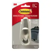 3M Command Large Brushed Nickel Decorative Metal Hook - Holds up to 5 lbs