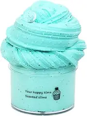 Fluffy Slime Children's DIY Blue Butter Slime Kit, with Biscuit and Accessories for Fruit Slime, Gift Girls Boys Toy, Cake Charms Contains Scented Putty