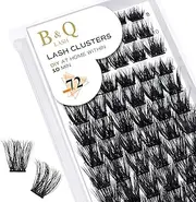 B&Qaugen Lash Clusters D Curl 8-16 mm DIY Eyelash Extensions 72 Lashes C B&Q Fluffy Individual Cluster at Home (B06, 8-16mix)
