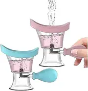 Anlayliay 2Pcs Eye Wash Cup, Eye Wash Cleaner Kit Manual Air Pressure Eye Cleaning Cup Tool Eye Rinse,Silicone Eye Bath Cup