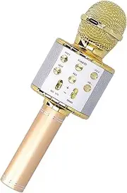 Wireless Microphone Speaker,Portable Mic with LED Light Handheld for Karaoke Party