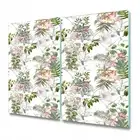 Tempered Glass Induction Ceramic Hob Cover Soft Garden white and green 2x30x52