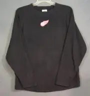 Detroit Red Wings Hockey ADULT Mens Large Black Fleece Pull Over Sweatshirt
