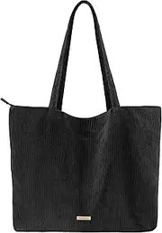 [VANDEL] Corduroy Tote Bag for Women and Men With Zipper and Inner Pockets - Cute Aesthetic Design