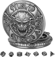 [Generic] Pocket Watch Display Case, Vintage Metal Watch Case Board Game, Jewelry Accessories Protective Shell, Display Case Portable Watch Holder for Dice Tabletop Games
