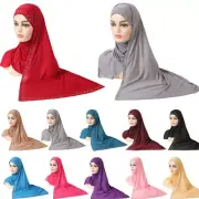 Muslim Hijab Head Wrap Pull On Instant Scarf Shawl Scarves Women Turban Jersey