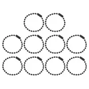 200pcs Ball Beads Chain 4 Inch 2.4mm Dia Metal Ball Connector Clasp, Black