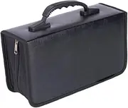 ANDRESLAD 128Pcs Creative Black CD Storage Bag Capacity CD Case and Portable Protective Organizer for and DVDs for Home Office Travel and