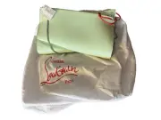 Christian Louboutin Loubitwist Patent Leather Clutch Bag W Chain Lime Green